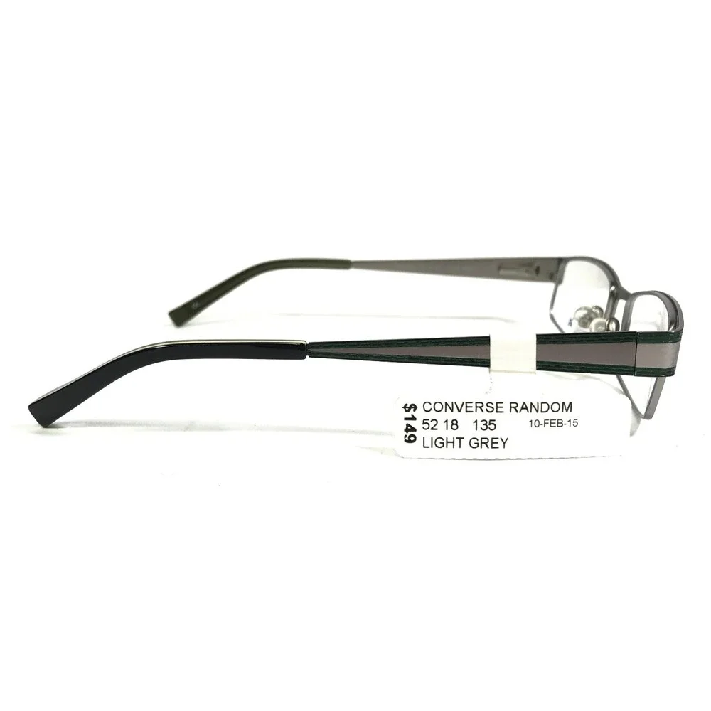 Converse Eyeglasses Frames RANDOM LIGHT GRAY Green Silver Rectangular 52-18-135